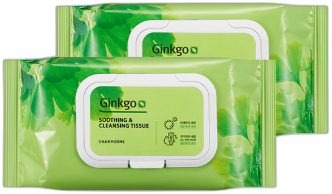 참존 징코 수딩 앤 클렌징 티슈, 2매입, 2개