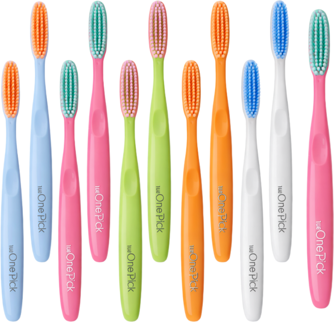 더원픽 입냄새 제거 와이드헤드 대왕칫솔 혀까지 닦는 부드러운 이중미세모 칫솔, 1개, 11개입