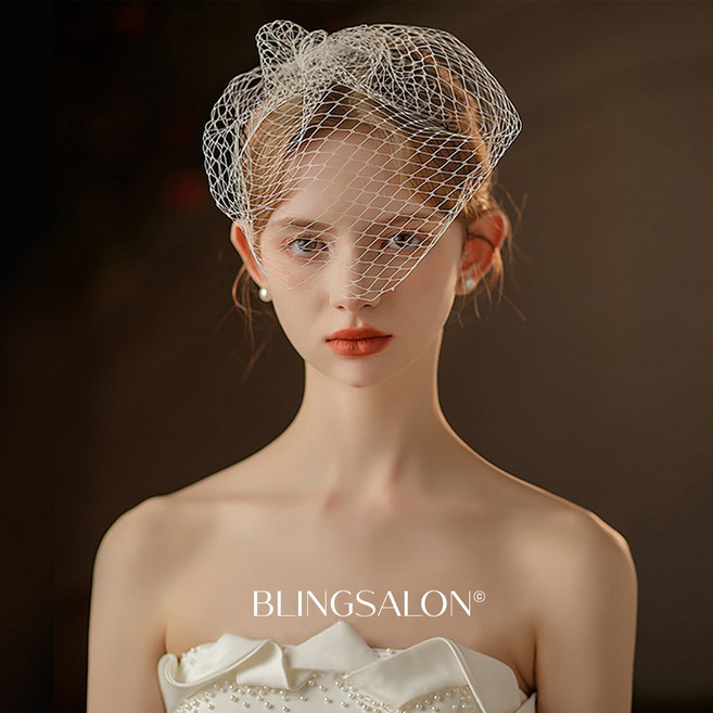 블링살롱 헤리티지 클래식 웨딩 페이스 망사 베일 헤어장식 셀프웨딩촬영 브라이덜샤워 소품