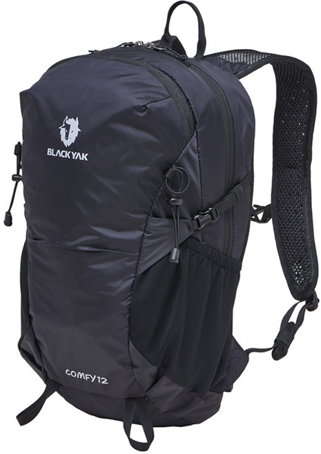 블랙야크 남녀공용 컴피12 12L 티어드롭형 소형 배낭 24년 2BYKSX4917, BLACK