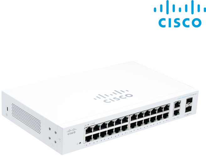 시스코 CISCO CBS110-24T-EU 24포트 기가비트 스위치 허브 2SFP 콤보, 1개, CBS110-24T