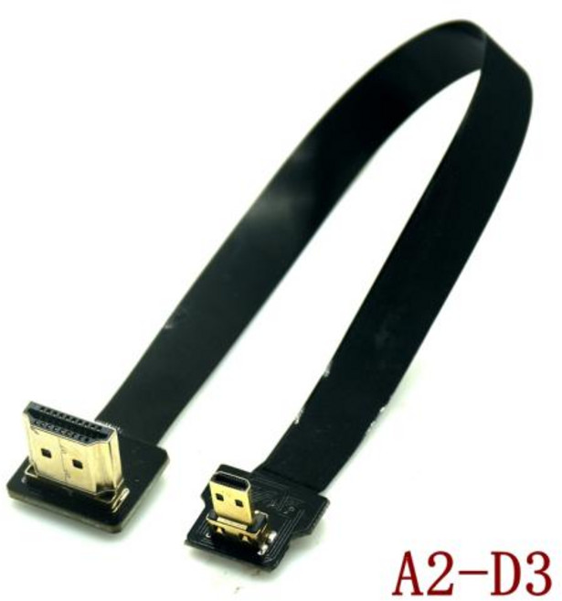 FPV HD 타입 A 수 업 다운 앵글 90 도 HDMI 호환 HDTV FPC 플랫 케이블 카메라 TV 멀티콥터 항공 사진용, 1개, 44) 30CM - A2-D3