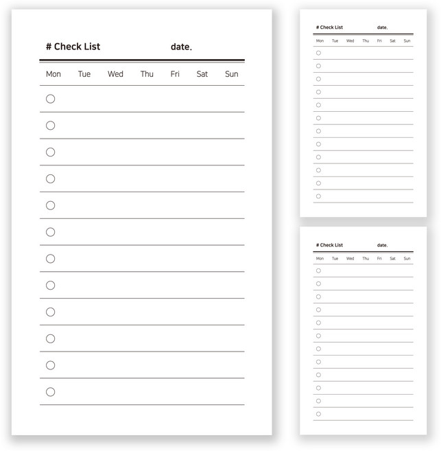아무날 체크리스트 / 투두리스트 떡메모지 3종 세트, [ A-2 :: Check List ], 3개, 100개입