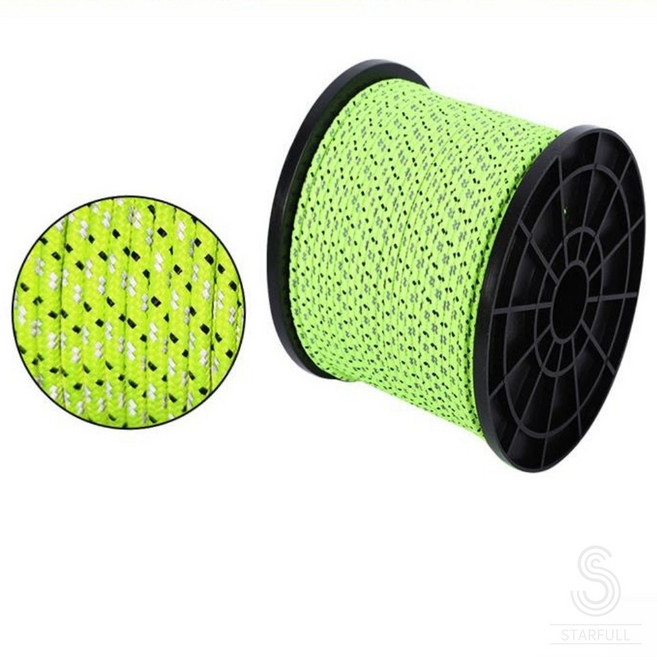 캠핑 고정 로프 와이어 안전로프 밧줄 50m, 그린