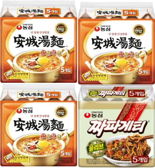 농심 안성탕면 15p + 짜파게티 5p, 20개