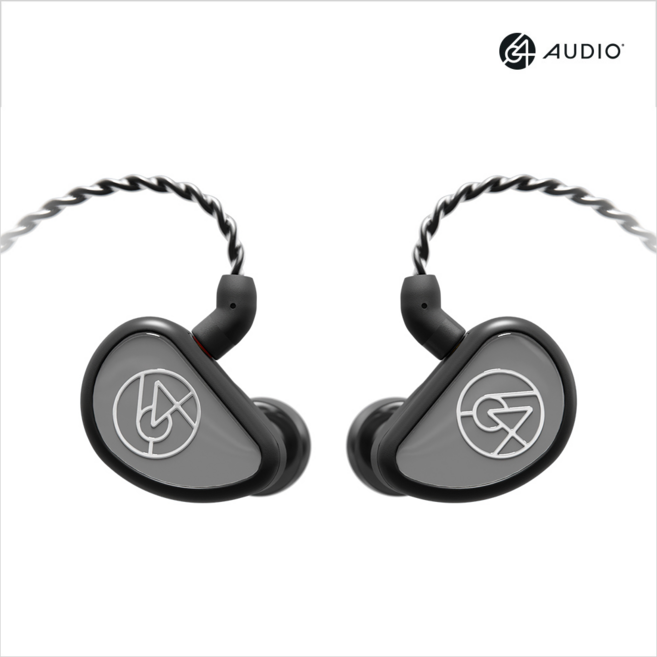64오디오 유니버셜 이어폰, Asprire 1, Black + Silver