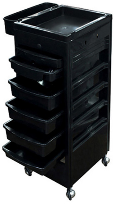 오로라 NEW 뉴 고급 A2 츄레이 5단 미용카트대 미용실 세트대 신형거치대, 블랙, 1개