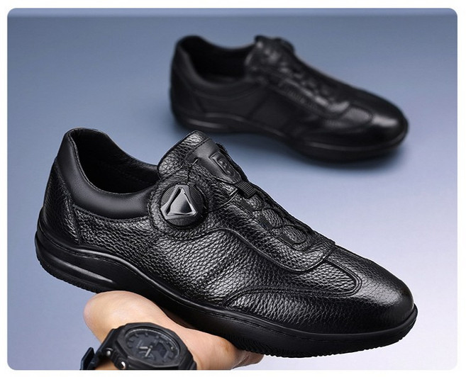 꾸꾸지민 남성 스니커즈 가벼운 다이얼 소가죽 컴포트화