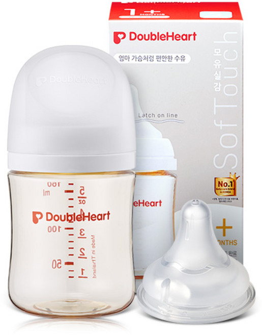 더블하트 모유실감 3세대 제뉴인화이트 160ml 싱글팩(젖병+젖꼭지 S), 1세트, 제뉴인화이트 젖꼭지(S)