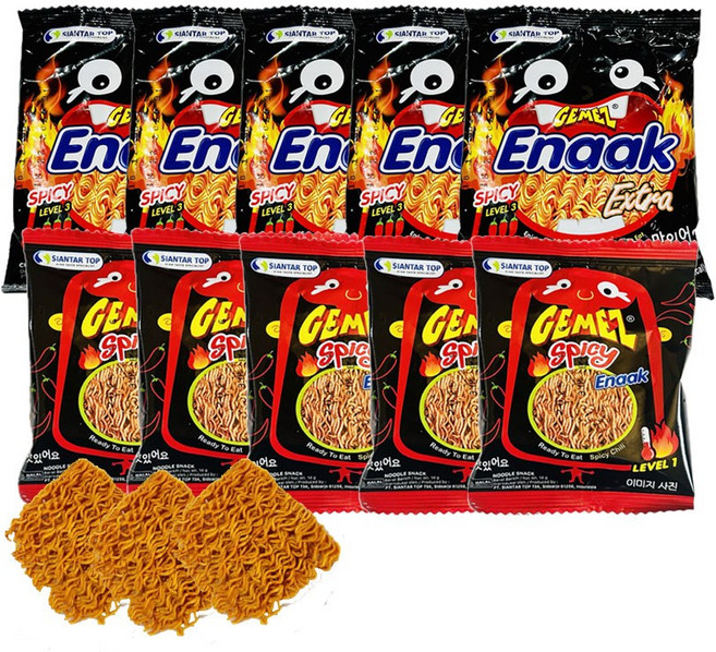 에낙 라면과자 스파이시 매운맛 레벨 1 (14g) 레벨 3 (28g), 42g, 5개