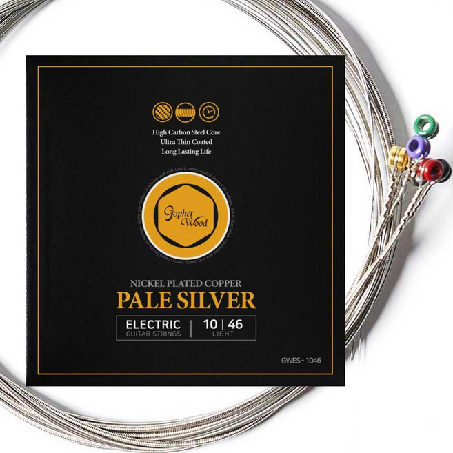 고퍼우드 페일실버 코팅일렉현 일렉기타줄 GWES-1046 (010-046) 일렉줄세트, 1개, GWES1046