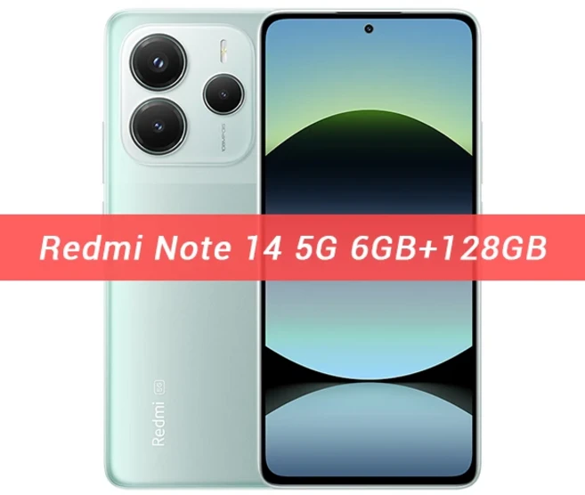 [World Premiere] Xiaomi Redmi Note 14 5G Global Version NFC Smartphone MTK Dimensity 7025-Ultra 108M, 01 Standard, 01 CHINA, 04 6GB 128GB Green