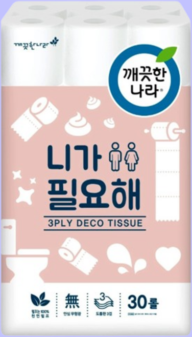 두꺼운 화장실롤휴지 두루마리화장지 엠보싱 30롤