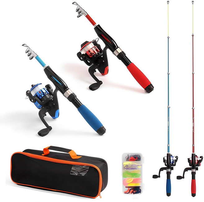2차 입고완료 낚시대 세트 입문 초보 여성 민물 바다 루어 원투 낚시대, [국내 당일출고] 낚시대 세트 [블루]