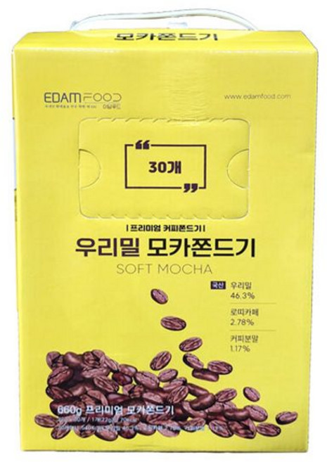 모카쫀디기 우리밀 모카 쫀디기 이담 22gx30입 X2개 간식, 본상품선택, 660g, 2개