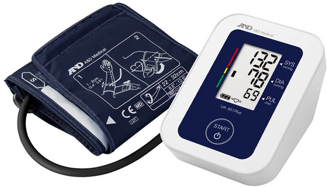 AND UA-651PLUS 가정용 혈압계 자동 전자 혈압 측정기, 1개