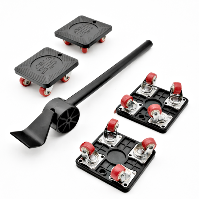 데이브릭스 잘밀리는 360도 회전바퀴 가구이동 지렛대 세트, 1세트