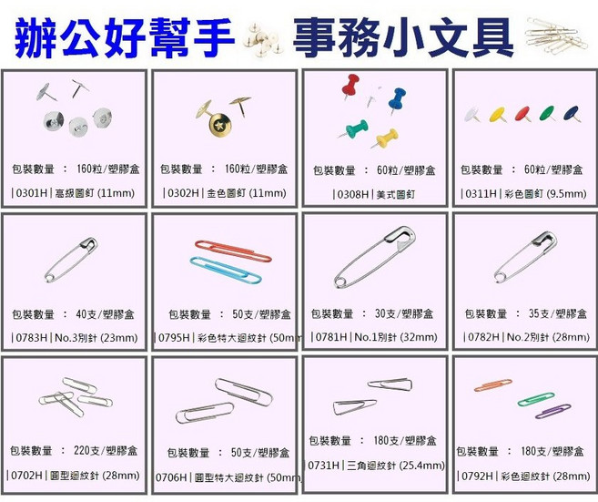 好幫手 彩色迴紋針圖釘組合，辦公室文具收納必備，多種尺寸與顏色選擇, 1個, 三角迴紋針25.4mm, 220個裝