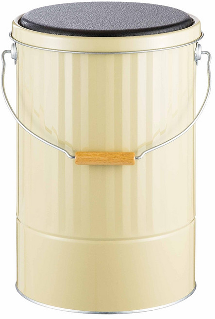 日本 OBAKETSU 凳子儲物桶 L 收納椅 工業風, 象牙色, 1件