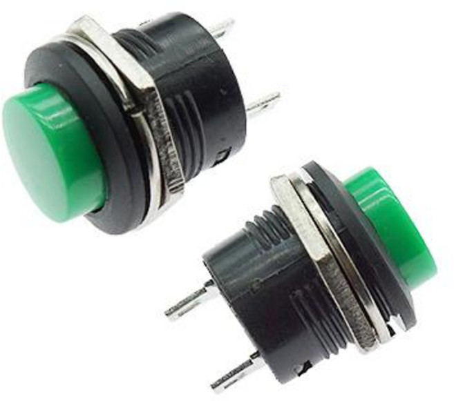 원형 푸쉬버튼스위치 R13-507 GREEN 16MM, 1개