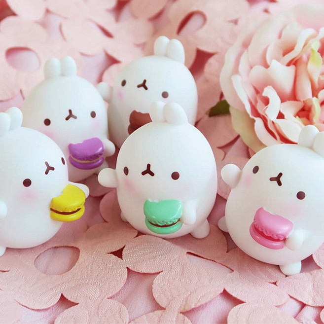 깜찍하게 마카롱 먹는 오색 다색 몰랑이 피규어세트, 1개