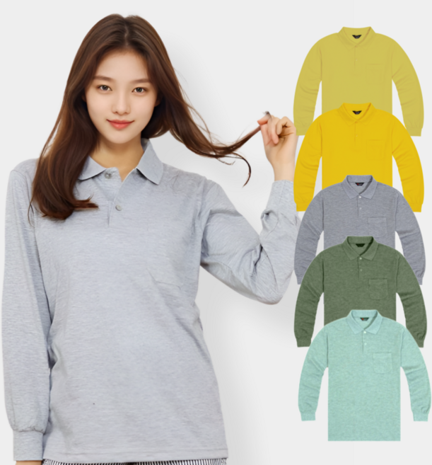긴팔 포켓 카라 30수 PK 폴로 티셔츠