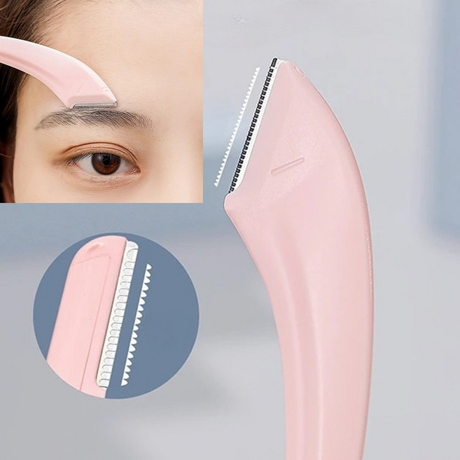 눈썹칼 반달형 미용실 여자 남자 인중털 미니 눈썹정리칼 세트 면도, 10개