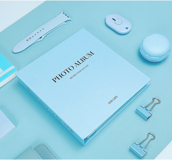 갓라이프 바인더 접착식 포토 사진 앨범, 스카이 블루 25매