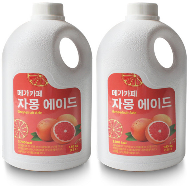 메가카페 자몽 에이드 1.85kg/1.5L 2개세트, 1.85kg, 1개입, 2개