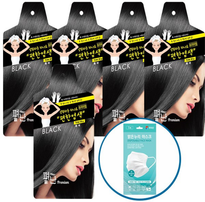 다누리 펴난 샴푸하듯 하나로 프리미엄 편한염색 30g 헤어컬러, BLACK, 1개