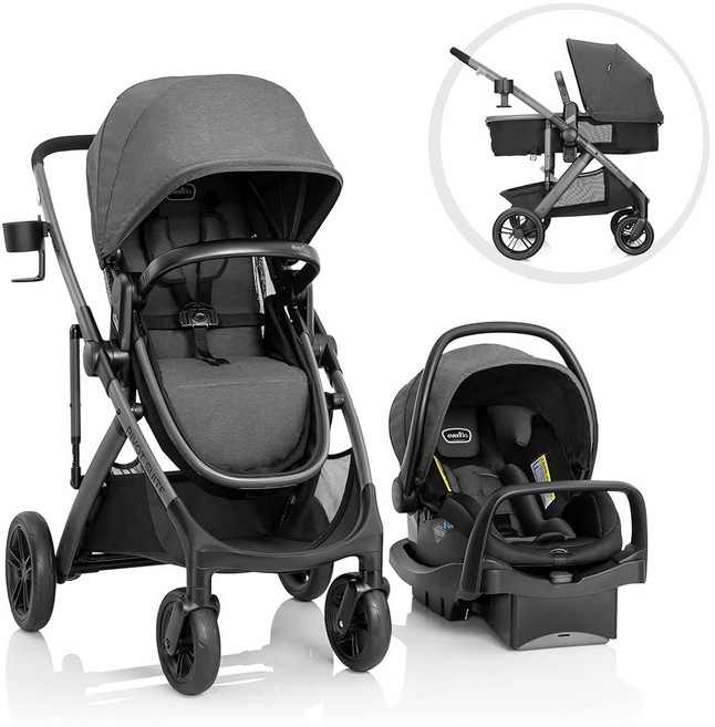 라이트맥스 용 카시트 데본 그레이가 장착된 이븐플로 피벗 스위트 모듈형 여행 시스템, 2 Pivot Suite Modular Travel S, Devon Gray, 그레이, 1개