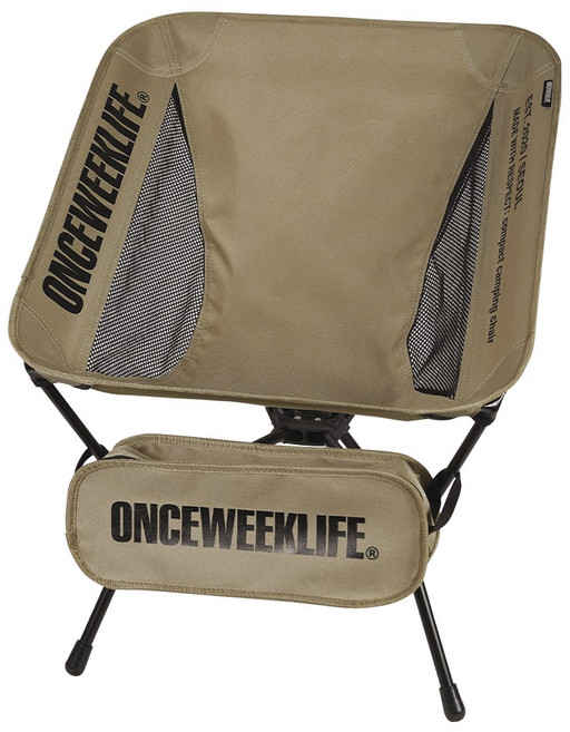 원스위크라이프 접이식 백패킹 경량스틸 캠핑 체어, 1개, 베이지