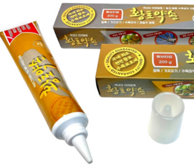 황토약손 튜브 200g 나무치료용 수목보호제 황토튜브 도포제 전정 절단부위보호 가지치기, 진회색(200g), 1개