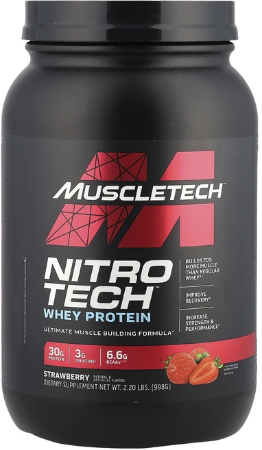 몸관리하세요 겨울입니다 MuscleTech Nitro-Tech 유청 단백질 스트로베리 998g(2.2lb) 특별관리진행, MuscleTechNitroTech유청단백질스트로베리9, 1 - 쿠팡