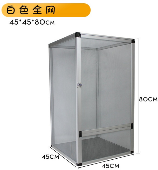 파충류 사육장 케이지 렉 도마뱀 카멜레온 조립식, 흰색 아크릴 도어 케이지 45x45x80, 1개
