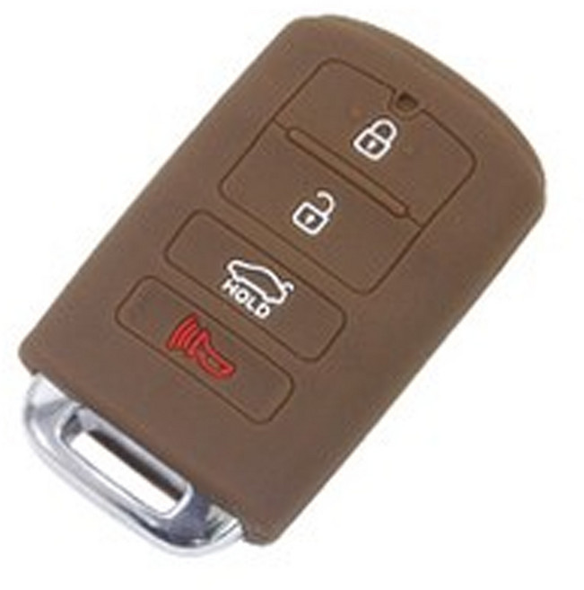 기아 호환 실리콘 키케이스, 중신형, 브라운, .