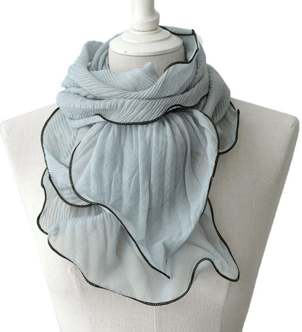 메리앤유 물결 파이핑 플리츠 주름 롱 스카프 머플러 간절기