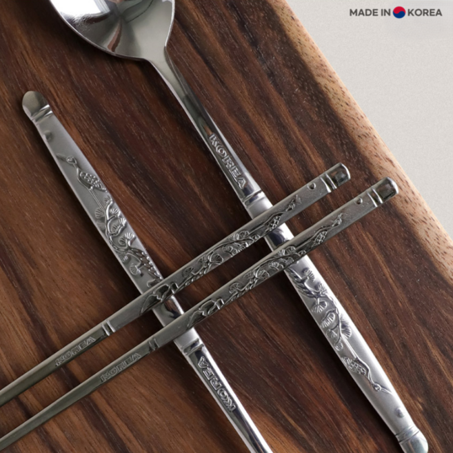 국산 스텐수저 5벌 세트 송학/태극, 1세트, 태극수저 5벌, 스텐