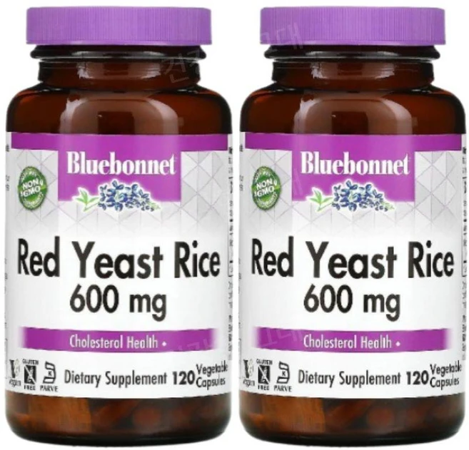 블루보넷 뉴트리션 홍국 600mg 베지 캡슐 120정, 2팩 - 쿠팡