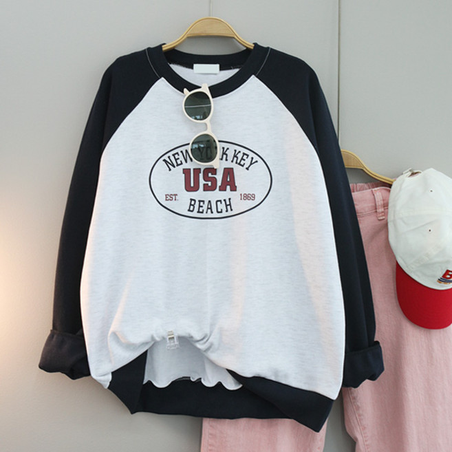 달콩 여성 KEY나그랑오버핏맨투맨 봄신상 긴팔티