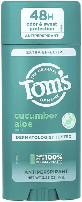Tom's of Maine 매우 효과적인 땀 억제제 오이 알로에 92g(3.25oz), TomsofMaine매우효과적인땀억제제오이알로에92g3, 92g, 1개 - 쿠팡