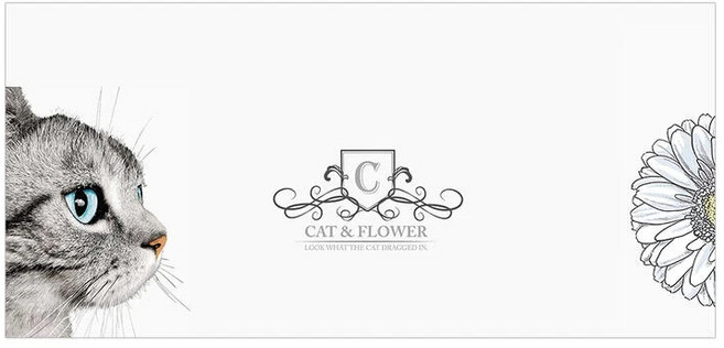 CAT & FLOWER 遮擋布簾, 貓咪款, 3個