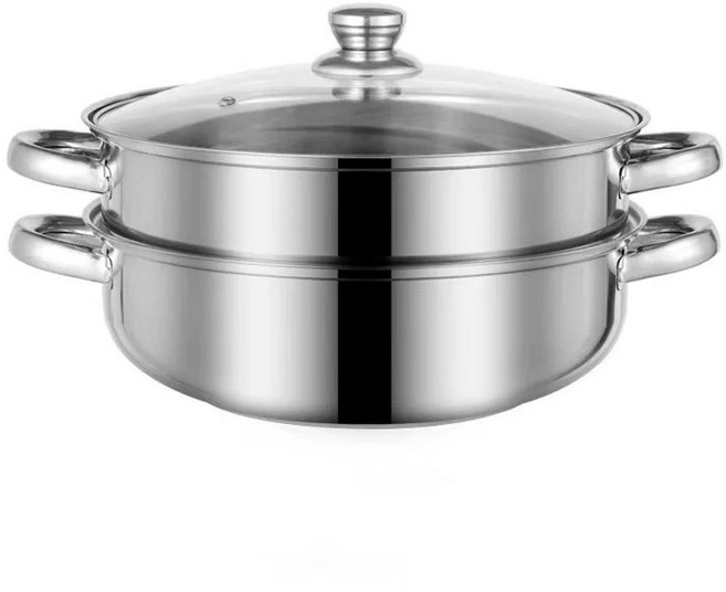 업소용 찜기 딤섬 만두찜기 생선 찜솥, H. 두꺼운 싱글 바닥 32cm 2중 4 80