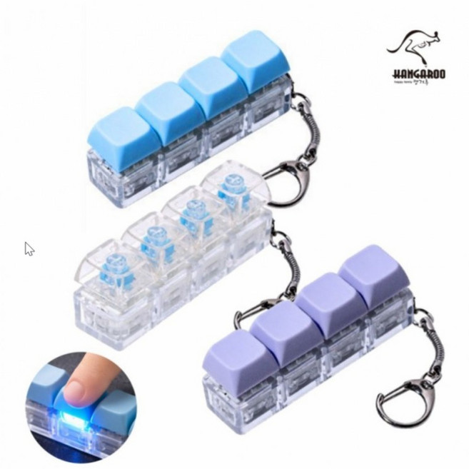 4구 키캡 고리 걸이 선물 키링 키홀더 가방 어린이 장난감 딸깍이 열쇠고리 led 어린이집 클리커DMM, 1개, 상세페이지 참조