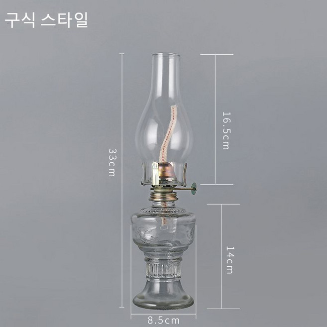 파라핀 오일 등유 감성 캠핑 호롱불 남포등 유리 호야등 램프, A, 1개, 1L