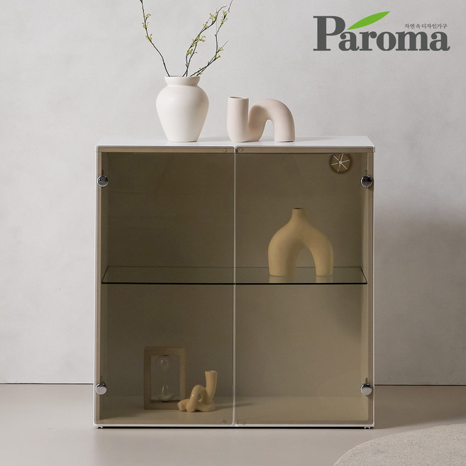 파로마 까사 브론즈 유리 진열장 800 UYR4201, 화이트