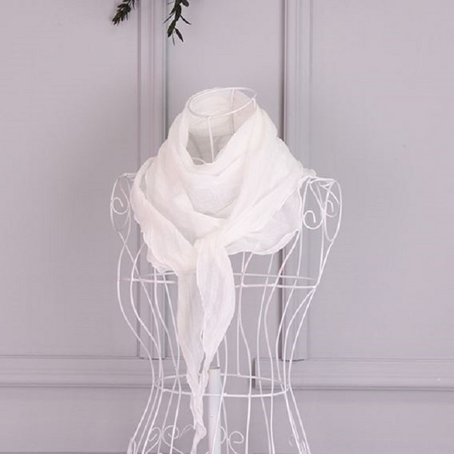 피그먼트 무지 면 삼각 스카프 단색 머플러 목도리 여성 여자 간절기 가을 단체 사은품