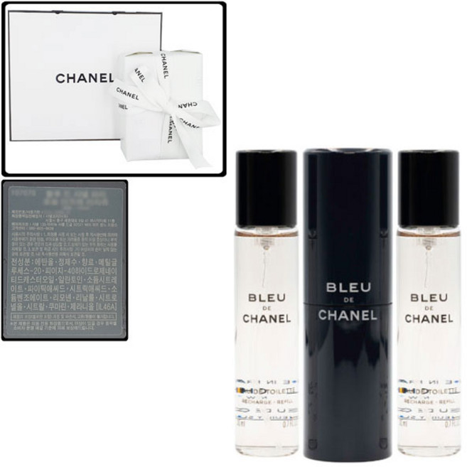 [선물포장+쇼핑백] 블루 드 샤넬 EDT 트위스트 앤 스프레이 (본품 20ml 1개+리필 20ml 2개), 1개