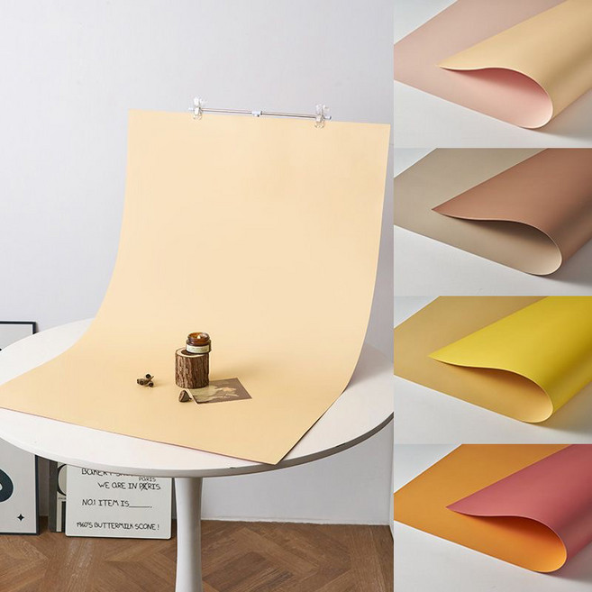 사진 촬영 양면 배경지 팬톤컬러 모란디 배경 촬영소품 57x87cm, 1개, PTBP(선셋오렌지&스킨베이지)