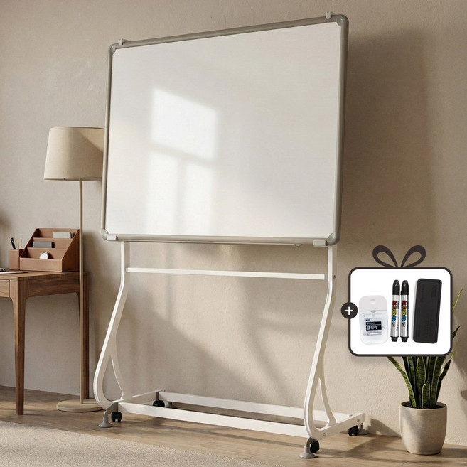 토탈하얀칠판 일반화이트보드+S라인스탠드세트 (알루미늄) 화이트보드, 알루미늄